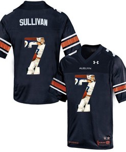 Auburn Tigers Pat Sullivan Navy Blue Printing Player Portrait Football Jersey