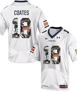 Auburn Tigers Sammie Coates White Printing Player Portrait Football Jersey