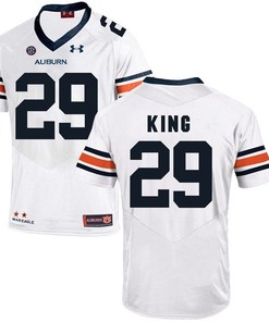 Auburn Tigers White Brandon King Football Player Performance Jersey