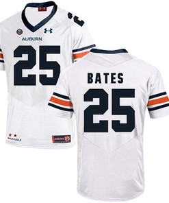 Auburn Tigers White Daren Bates Football Player Performance Jersey