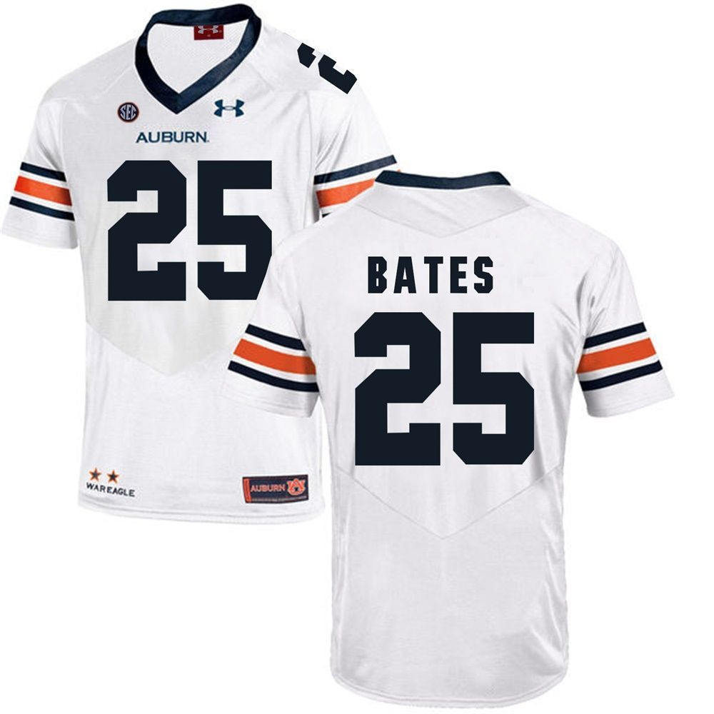 Auburn Tigers White Daren Bates Football Player Performance Jersey