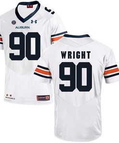 Auburn Tigers White Gabe Wright Football Player Performance Jersey