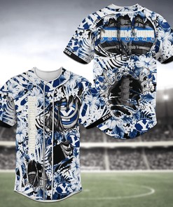 BYU Cougars NCAA Baseball Jersey Shirt Skeleton