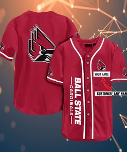 Ball State Cardinals Personalized Name Ncaa Fans Team 3d Customization Gifts Baseball Jersey