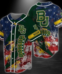 Baylor Bears NCAA Baseball Jersey Shirt US Flag