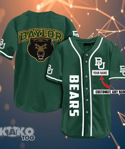 Baylor Bears Personalized Name Ncaa Fans Team 3d Customization Gifts Baseball Jersey