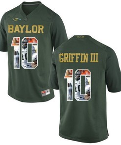 Baylor Bears Rebort Griffin III Green Printing Player Portrait Football Jersey