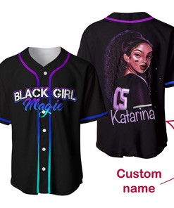 Black Girl Magic Custom Personalized Name Baseball Jersey kv