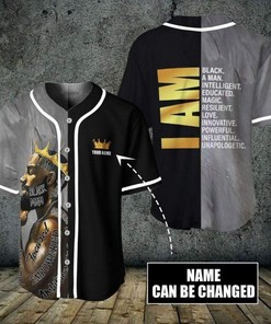 Black King Custom Personalized Name Baseball Jersey