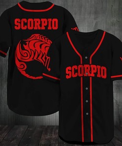 Black Red Scorpio Zodiac Personalized 3d Baseball Jersey