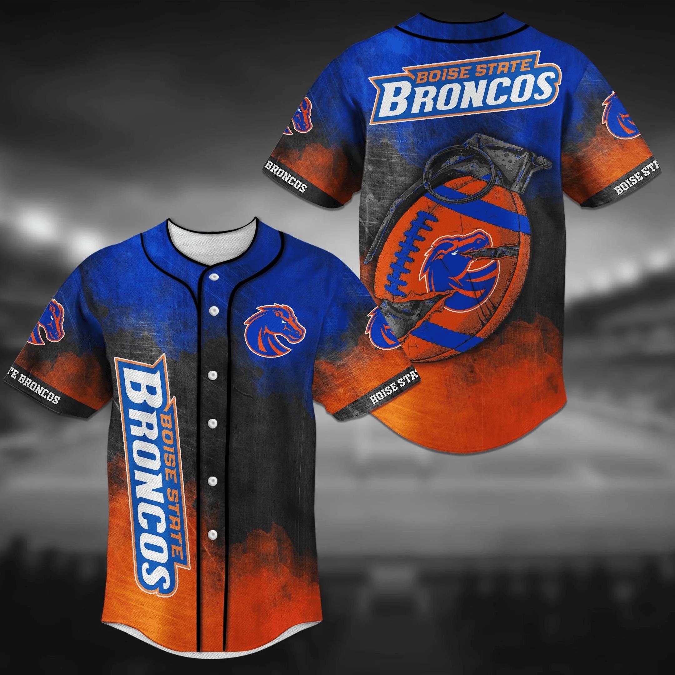 Boise State Broncos NCAA Baseball Jersey Shirt Grenade