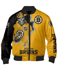 Boston Bruins Varsity Jacket Skull