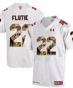 Boston College Eagles Doug Flutie White Printing Player Portrait Football Jersey