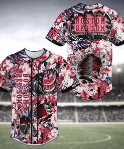 Boston Red Sox MLB Baseball Jersey Shirt Skeleton