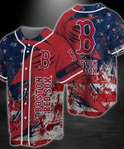 Boston Red Sox MLB Baseball Jersey Shirt US Flag