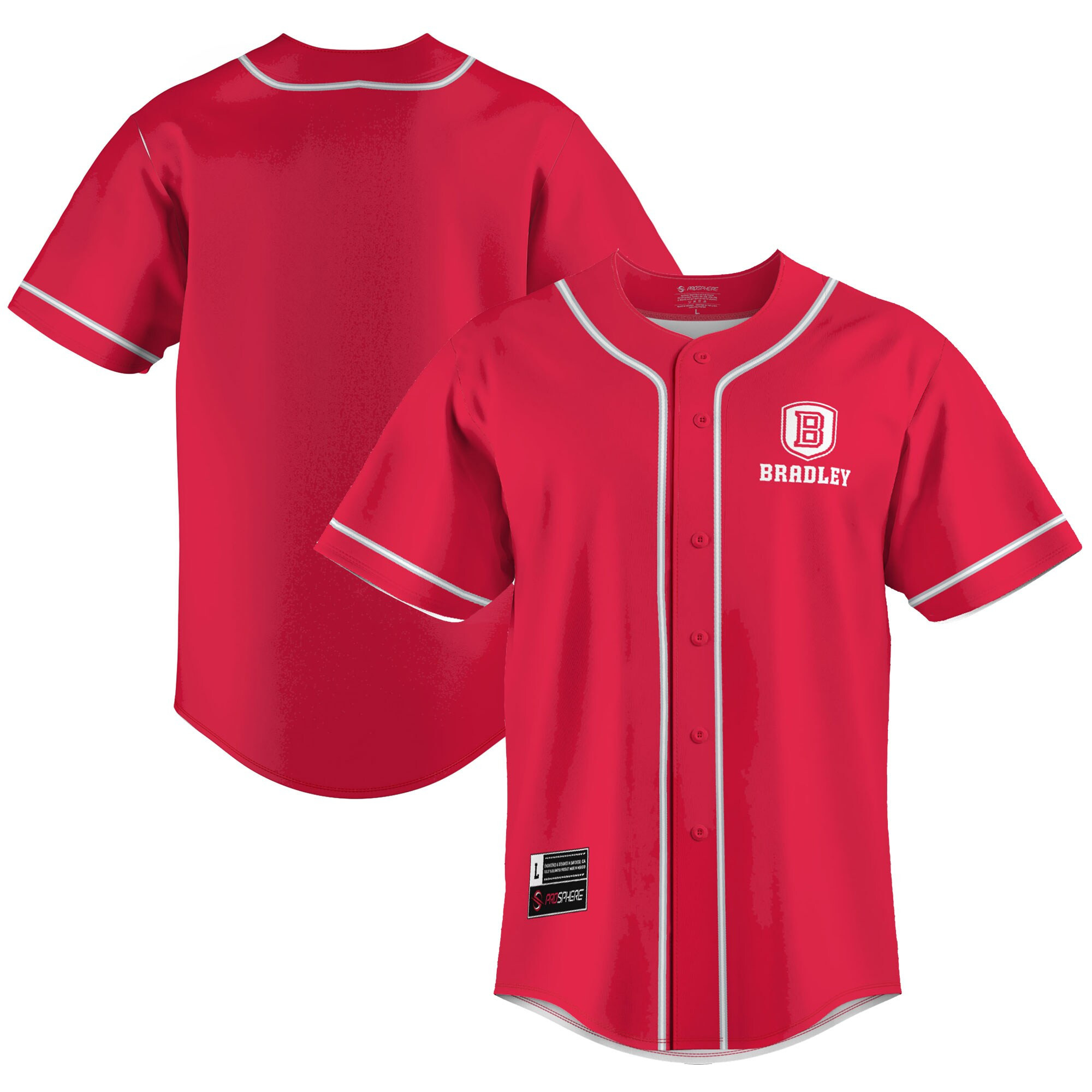 Bradley Braves Baseball Jersey - Red Ncaa