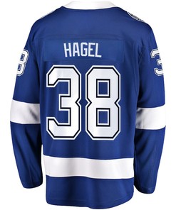Brandon Hagel 38 Tampa Bay Lightning Stanley Cup 2023 Playoffs Patch Home Breakaway Men Jersey - Blue