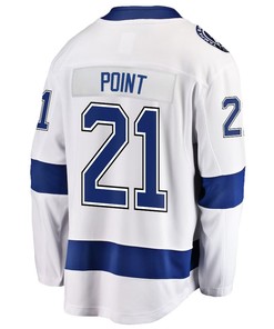 Brayden Point 21 Tampa Bay Lightning Stanley Cup 2023 Playoffs Patch Away Breakaway Men Jersey - White