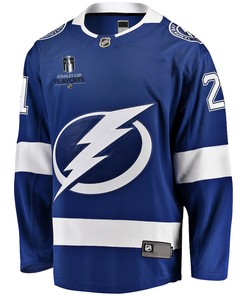 Brayden Point 21 Tampa Bay Lightning Stanley Cup 2023 Playoffs Patch Home Breakaway Men Jersey - Blue