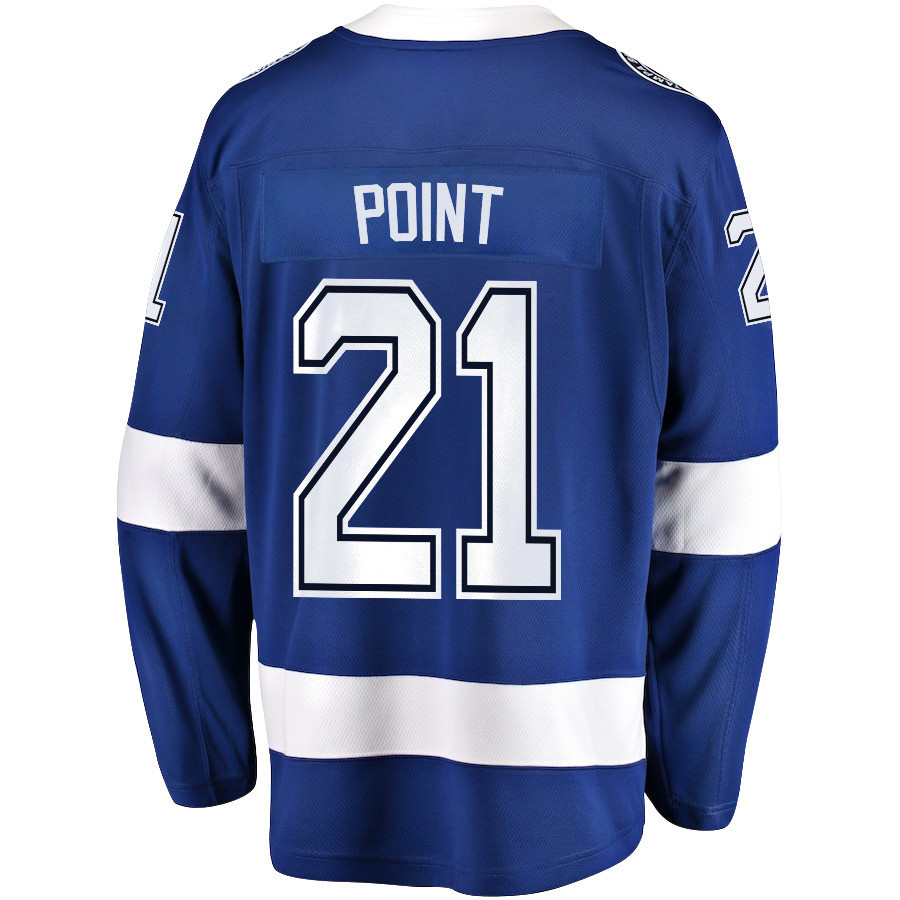 Brayden Point 21 Tampa Bay Lightning Stanley Cup 2023 Playoffs Patch Home Breakaway Men Jersey - Blue