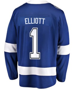 Brian Elliott 1 Tampa Bay Lightning Stanley Cup 2023 Playoffs Patch Home Breakaway Men Jersey - Blue