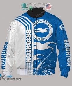 Brighton & Hove Albion FC White Blue Bomber Jacket