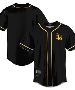 Cal State Long Beach The Beach Baseball Jersey - Black Ncaa