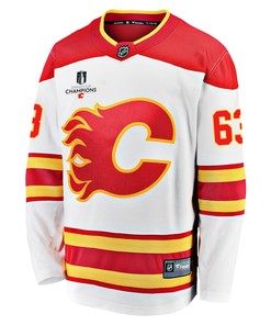 Calgary Flames Adam Ruzicka 63 Away 2022 Stanley Cup Champions Breakaway Men Jersey - White