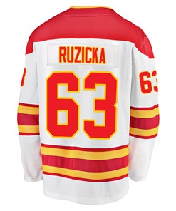 Calgary Flames Adam Ruzicka 63 Away 2022 Stanley Cup Champions Breakaway Men Jersey - White