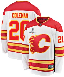 Calgary Flames Blake Coleman 20 Away 2022 Stanley Cup Champions Breakaway Men Jersey - White