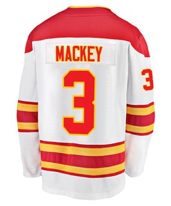 Calgary Flames Connor Mackey 3 Away 2022 Stanley Cup Champions Breakaway Men Jersey - White