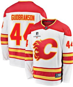 Calgary Flames Erik Gudbranson 44 Away 2022 Stanley Cup Champions Breakaway Men Jersey - White
