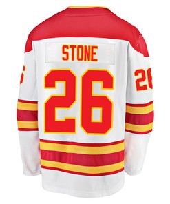 Calgary Flames Michael Stone 26 Away 2022 Stanley Cup Champions Breakaway Men Jersey - White