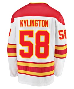 Calgary Flames Oliver Kylington 58 Away 2022 Stanley Cup Champions Breakaway Men Jersey - White