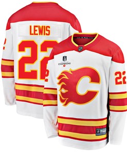 Calgary Flames Trevor Lewis 22 Away 2022 Stanley Cup Champions Breakaway Men Jersey - White