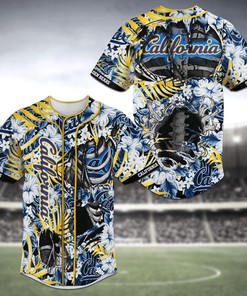 California Golden Bears NCAA Baseball Jersey Shirt Skeleton
