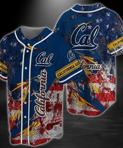 California Golden Bears NCAA Baseball Jersey Shirt US Flag