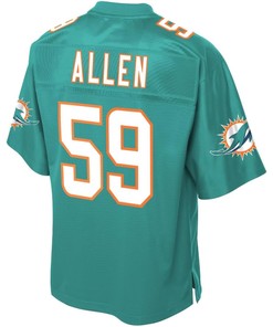 Chase Allen Miami Dolphins Nfl Pro Line Team Player Jersey - Aqua