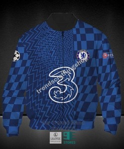 Chelsea FC Blue UEFA Champions Leage Bomber Jacket