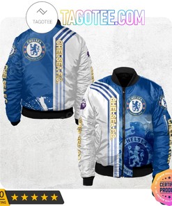 Chelsea FC Blue White Bomber Jacket V4