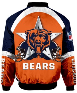 Chicago Bears Bomber Jacket Graphic Player Running
