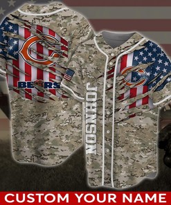 Chicago Bears NFL Custom Name Baseball Jersey Shirt 04