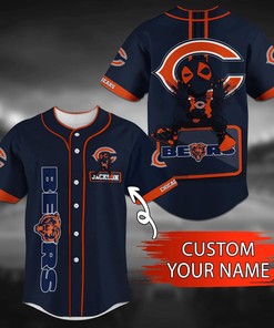 Chicago Bears NFL Custom Name Baseball Jersey Shirt 05
