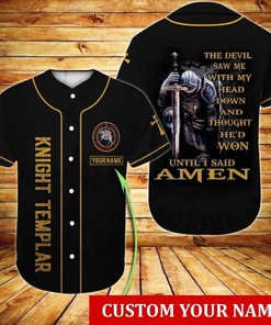 Christian Knight Templar The Devil Saw Me Custom Personalized Name Baseball Jersey