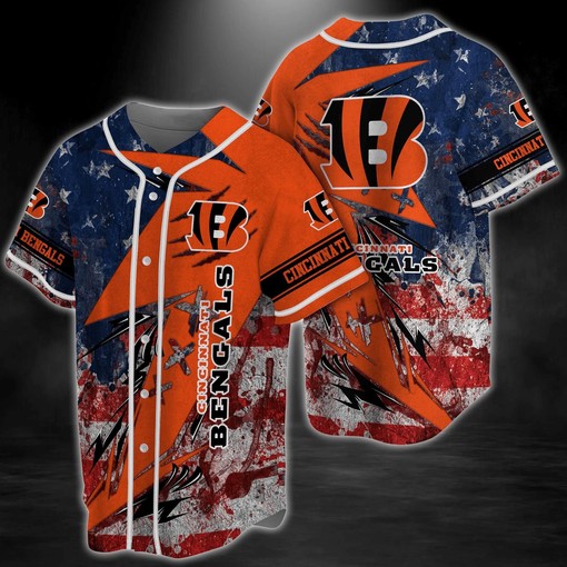 Cincinnati Bengals Custom Baseball Jersey Shirt - Personalized NFL Sportswear