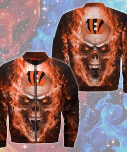 Cincinnati Bengals Jacket Mens Skull Graphic