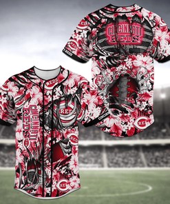 Cincinnati Reds MLB Baseball Jersey Shirt Skeleton