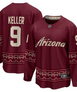 Clayton Keller 9 Arizona Coyotes Alternate 2022/23 Premier Breakaway Men Jersey - Garnet