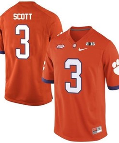 Clemson Tigers #3 Artavis Scott Orange Football Jersey