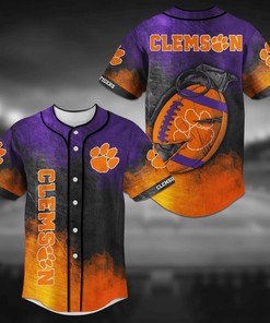 Clemson Tigers NCAA Baseball Jersey Shirt Grenade Design